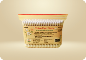 Tăm bông ráy tai thân giấy túi Zipper lớn - 180 que