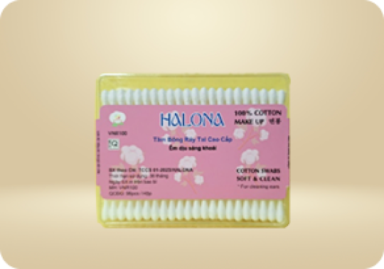 Tăm bông ráy tai Halo hộp vuông nhỏ - 98 que