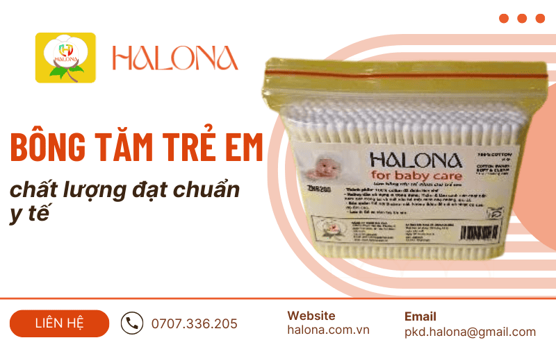 bông tăm cho trẻ em Halona