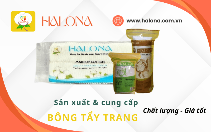 bông tẩy trang halona