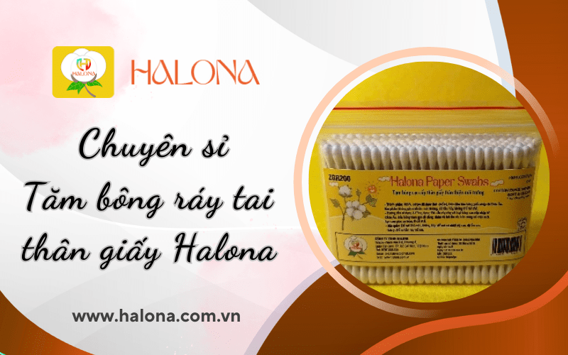tăm bông ráy tai thân giấy halona