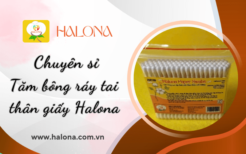 tăm bông ráy tai thân giấy halona