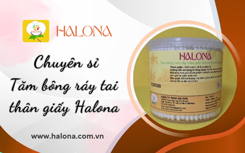 tăm bông ráy tai thân giấy halona