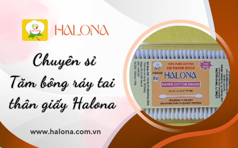 tăm bông ráy tai thân giấy halona